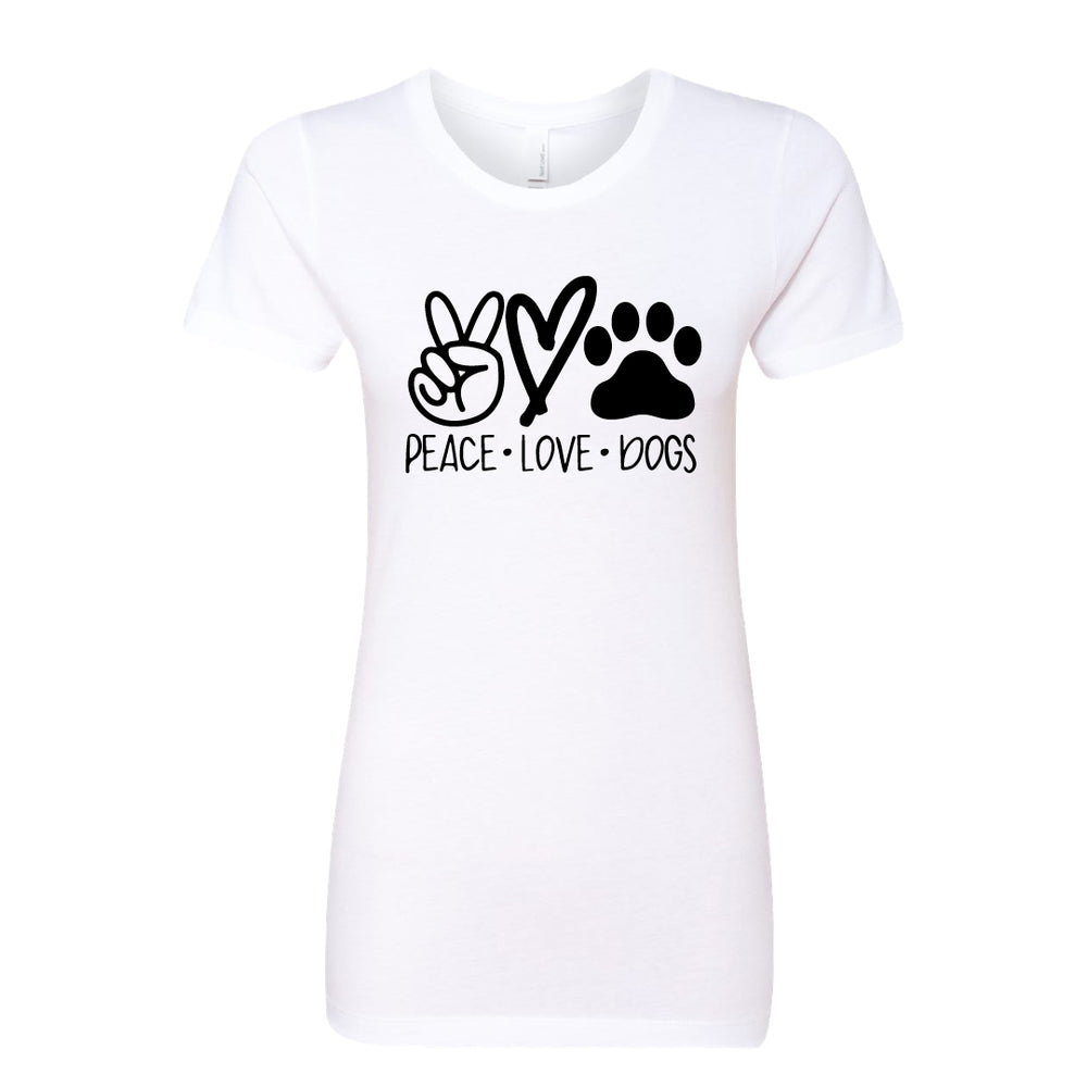 HEARTFELT "Peace Love Dogs" Women's T-Shirt – Fun & Comfy Dog Lover Tee
