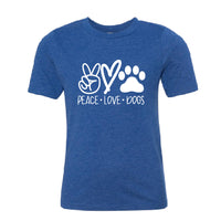 HEARTFELT "Peace Love Dogs" Youth T-Shirt – Fun & Comfy Dog Lover Tee
