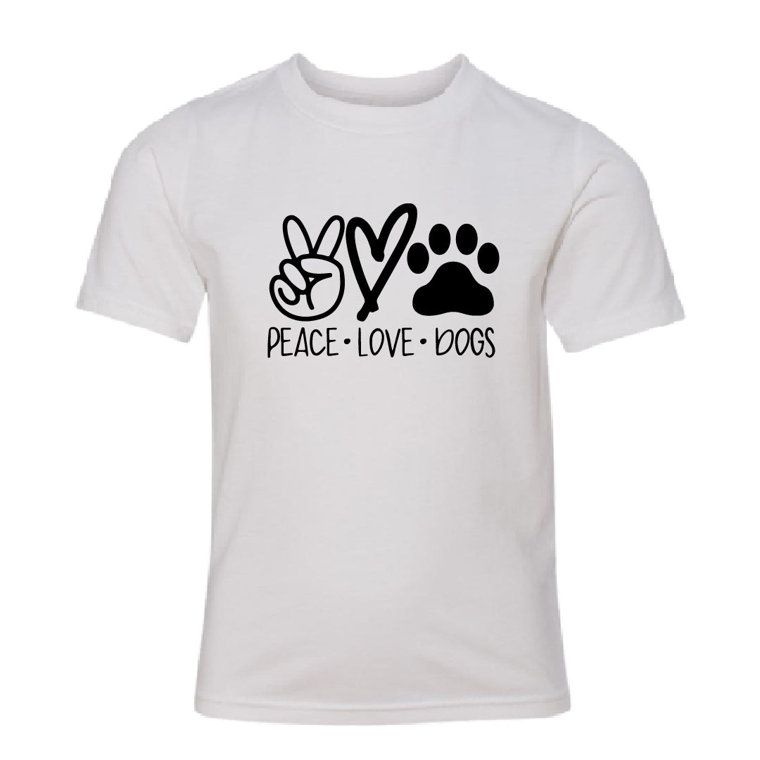 HEARTFELT "Peace Love Dogs" Youth T-Shirt – Fun & Comfy Dog Lover Tee