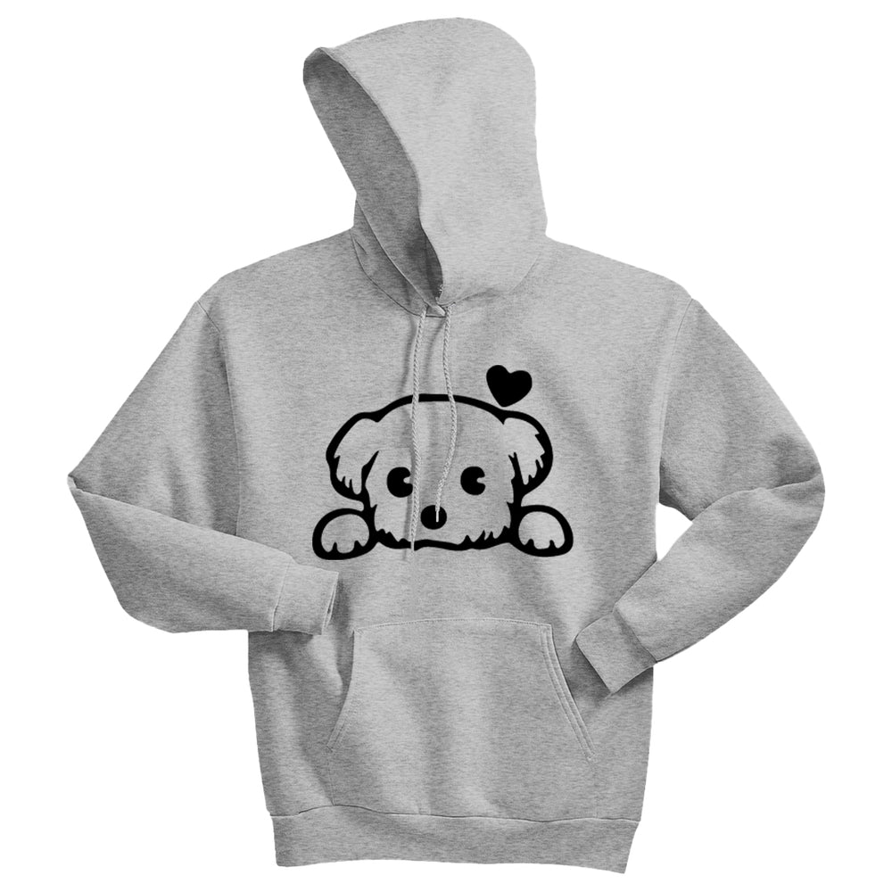 ADORABLE Peeking Dog Unisex Hoodie – Heartfelt & Cozy Pet Lover Sweatshirt