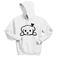 ADORABLE Peeking Dog Unisex Hoodie – Heartfelt & Cozy Pet Lover Sweatshirt