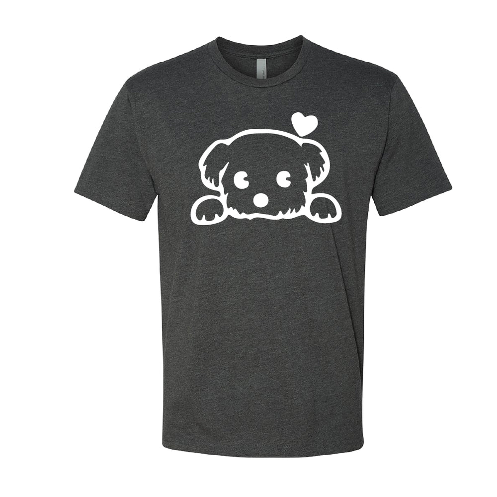 ADORABLE Peeking Dog Men's T-Shirt – Heartfelt & Comfy Dog Lover Tee