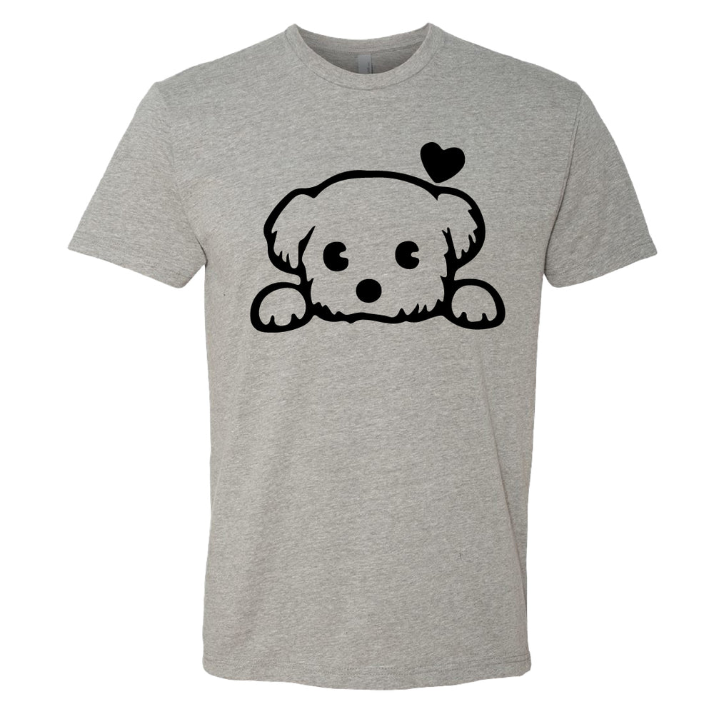 ADORABLE Peeking Dog Men's T-Shirt – Heartfelt & Comfy Dog Lover Tee