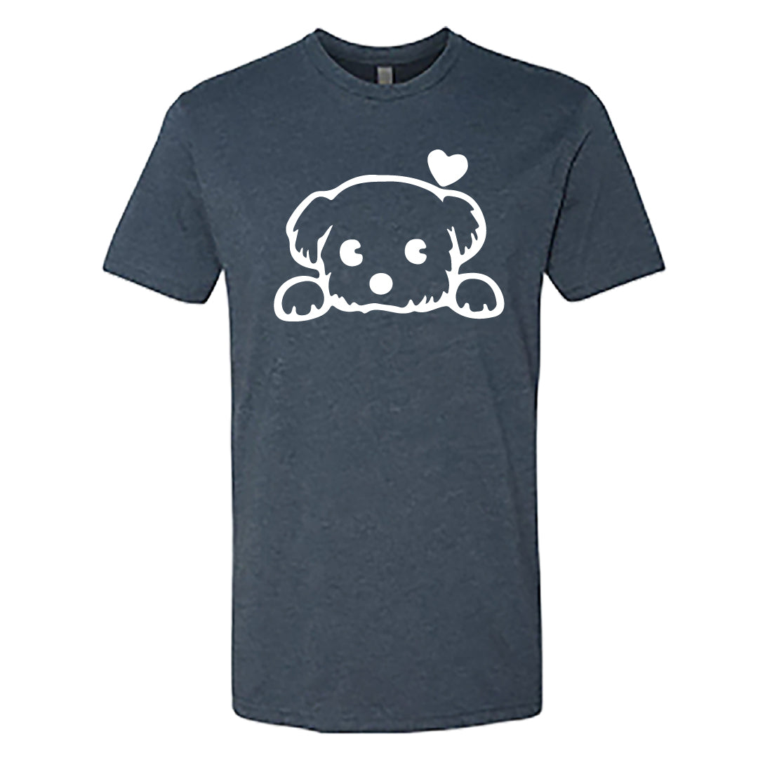 ADORABLE Peeking Dog Men's T-Shirt – Heartfelt & Comfy Dog Lover Tee