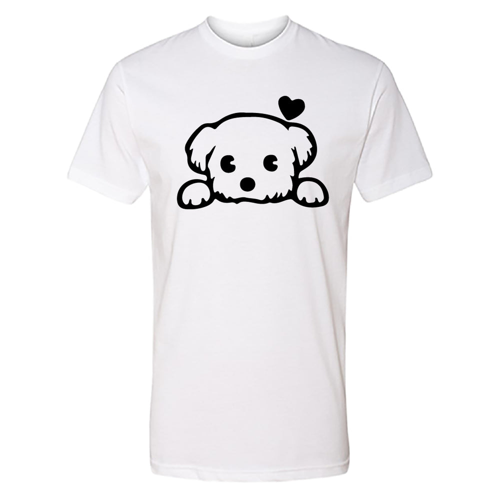 ADORABLE Peeking Dog Men's T-Shirt – Heartfelt & Comfy Dog Lover Tee