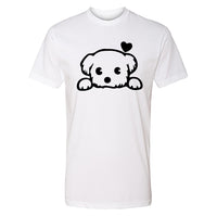 ADORABLE Peeking Dog Men's T-Shirt – Heartfelt & Comfy Dog Lover Tee