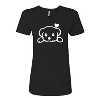 ADORABLE Peeking Dog Women's T-Shirt – Heartfelt & Comfy Dog Lover Tee