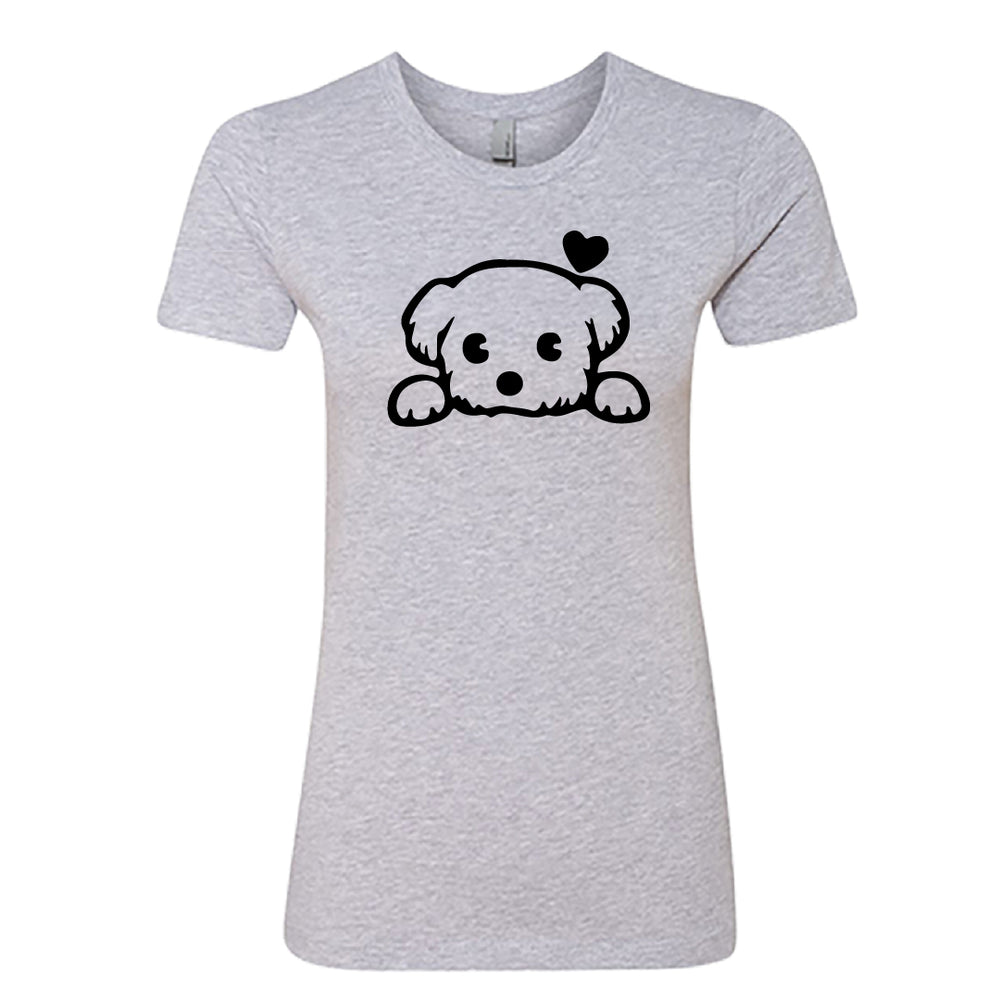 ADORABLE Peeking Dog Women's T-Shirt – Heartfelt & Comfy Dog Lover Tee