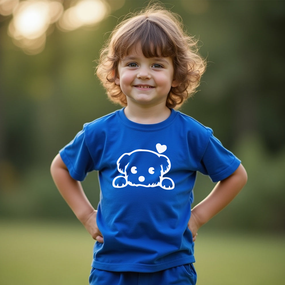 ADORABLE Peeking Dog Youth T-Shirt – Heartfelt & Fun Kids' Tee