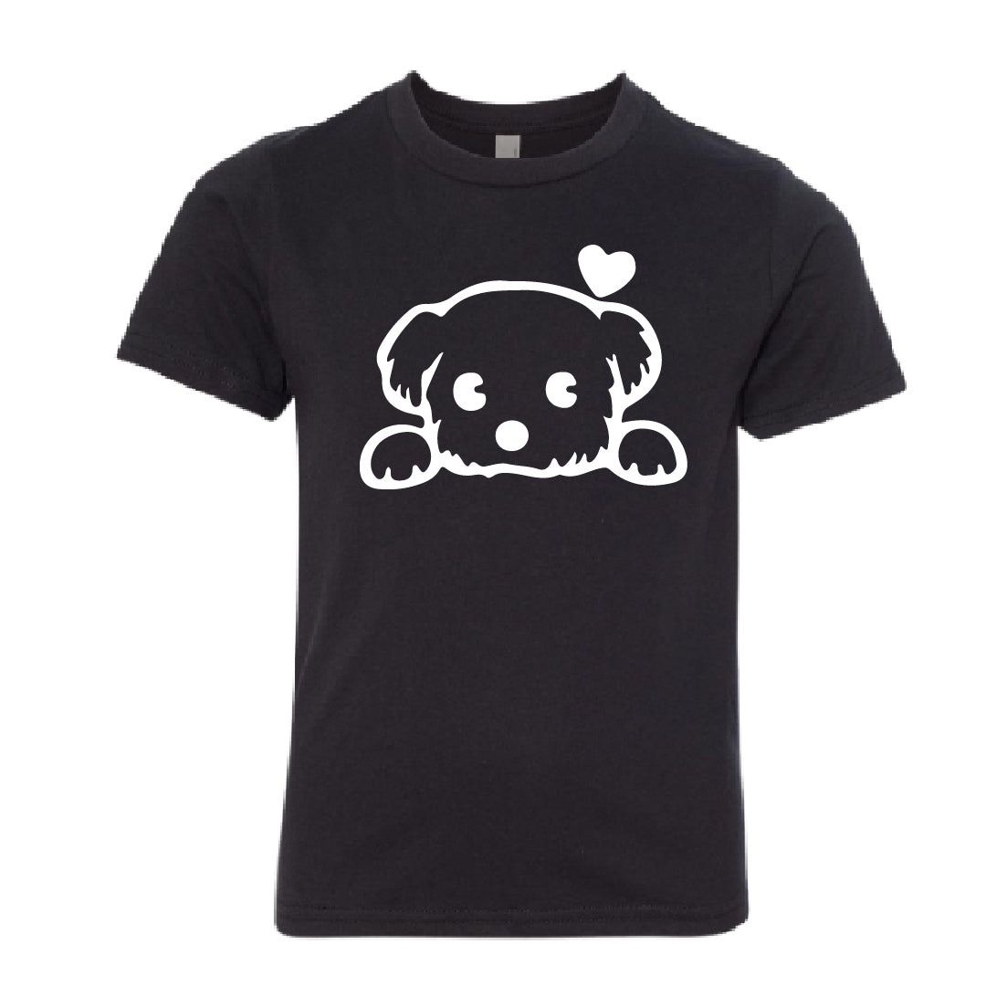 ADORABLE Peeking Dog Youth T-Shirt – Heartfelt & Fun Kids' Tee