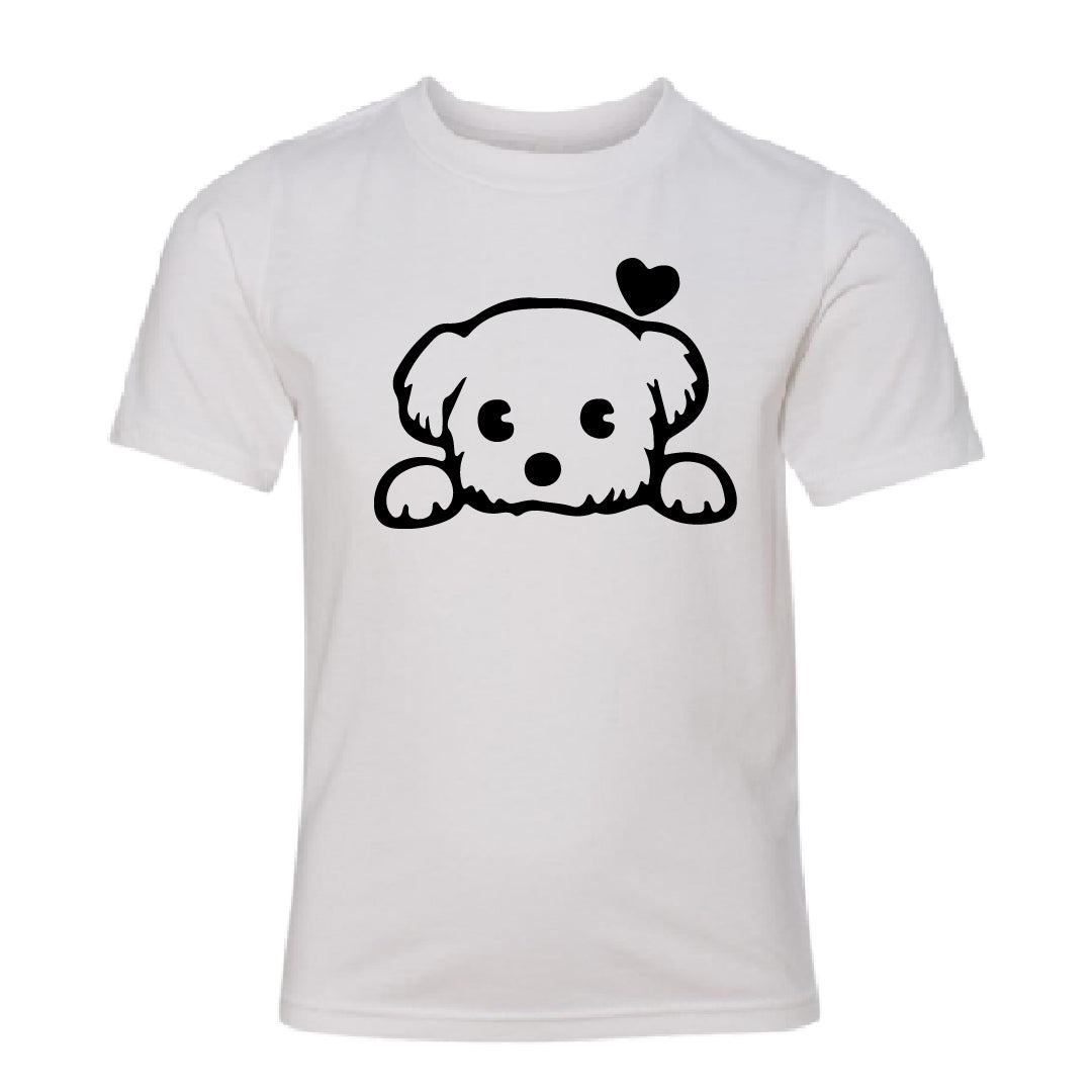 ADORABLE Peeking Dog Youth T-Shirt – Heartfelt & Fun Kids' Tee