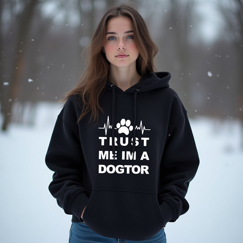 HUMOROUS "Trust Me I'm a Dogtor" Unisex Hoodie – Funny Dog Lover Sweatshirt