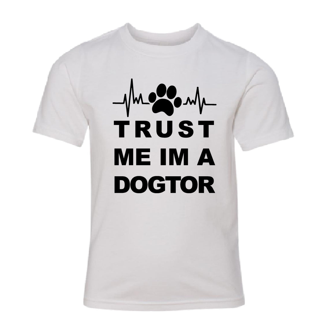 HUMOROUS "Trust Me I'm a Dogtor" Youth T-Shirt – Witty Kids' Dog Lover Tee