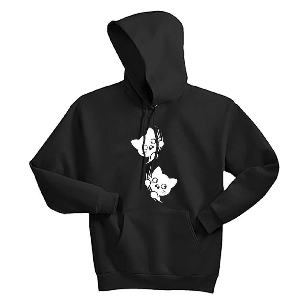 ADORABLE Peeking Cats Unisex Hoodie – Fun & Comfy Cat Lover Sweatshirt
