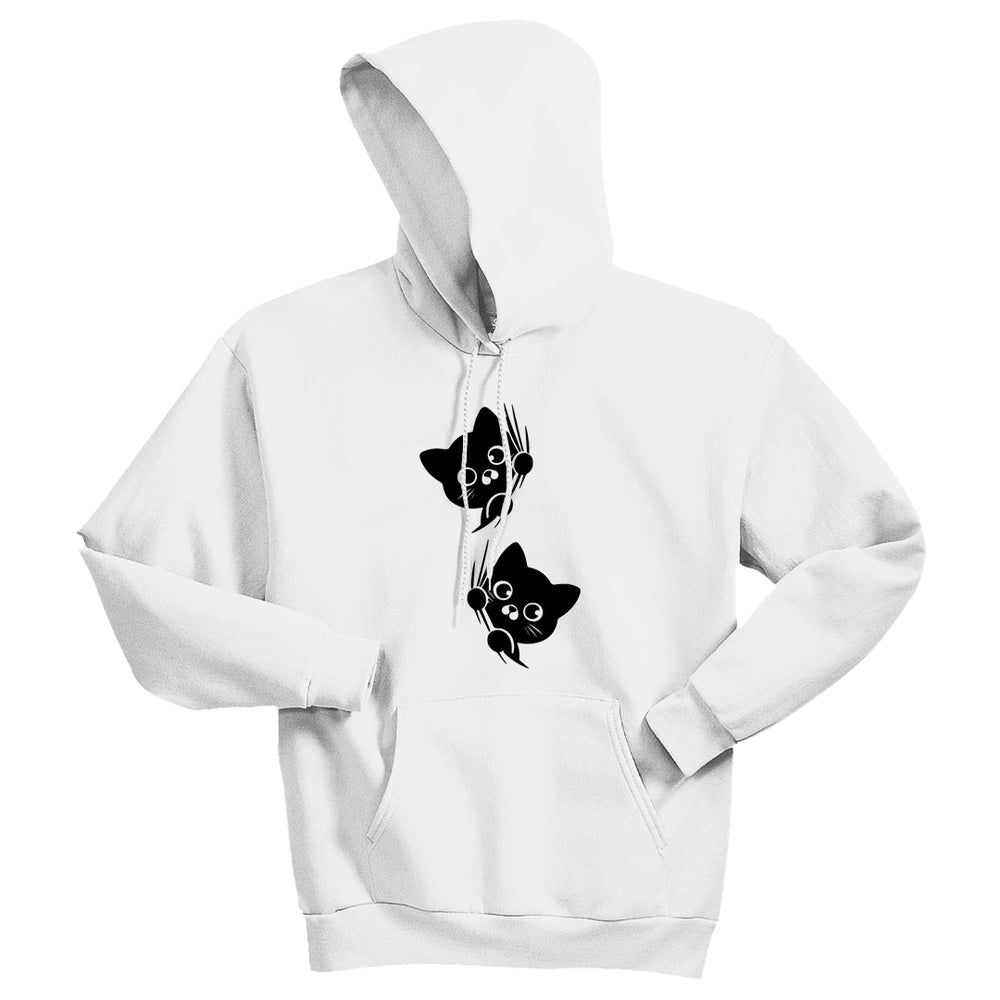 ADORABLE Peeking Cats Unisex Hoodie – Fun & Comfy Cat Lover Sweatshirt