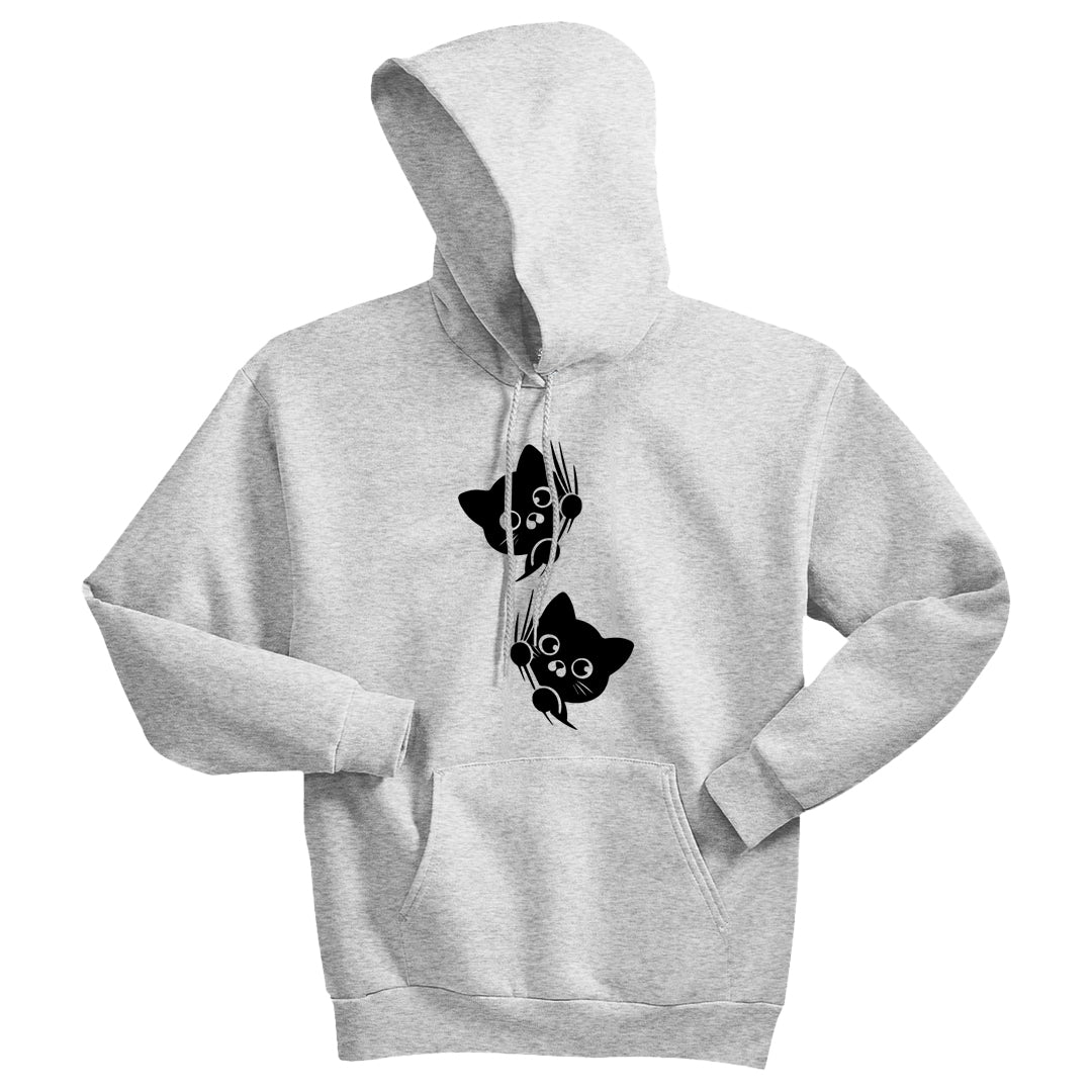 ADORABLE Peeking Cats Unisex Hoodie – Fun & Comfy Cat Lover Sweatshirt