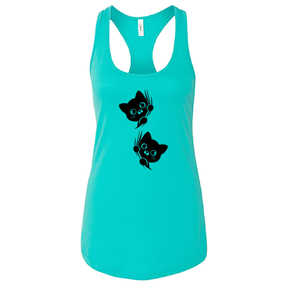 ADORABLE Peeking Cats Racerback Tank Top – Fun & Comfy Cat Lover Tee