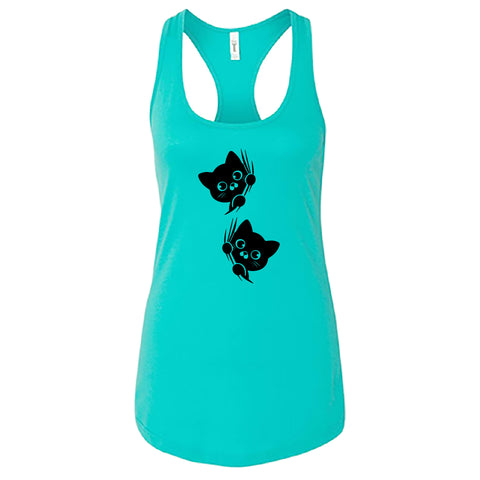 ADORABLE Peeking Cats Racerback Tank Top – Fun & Comfy Cat Lover Tee