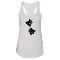 ADORABLE Peeking Cats Racerback Tank Top – Fun & Comfy Cat Lover Tee