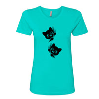 MISCHIEVOUS Peeking Cats Women's T-Shirt – Adorable & Fun Cat Lover Tee