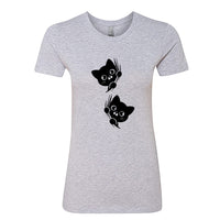 MISCHIEVOUS Peeking Cats Women's T-Shirt – Adorable & Fun Cat Lover Tee