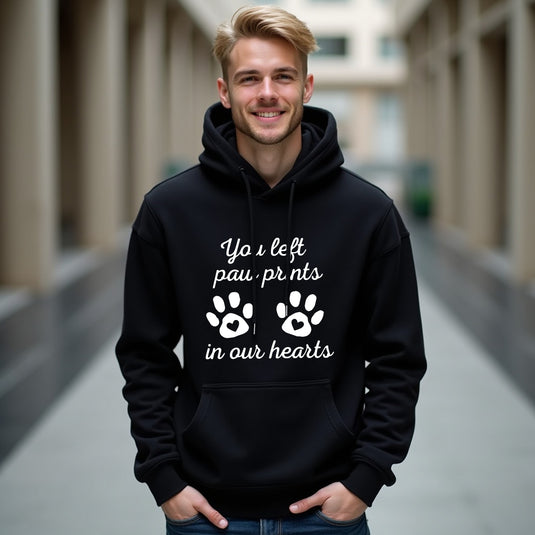 HEARTFELT "Paw Prints" Unisex Hoodie – Touching Pet Memorial Sweatshirt