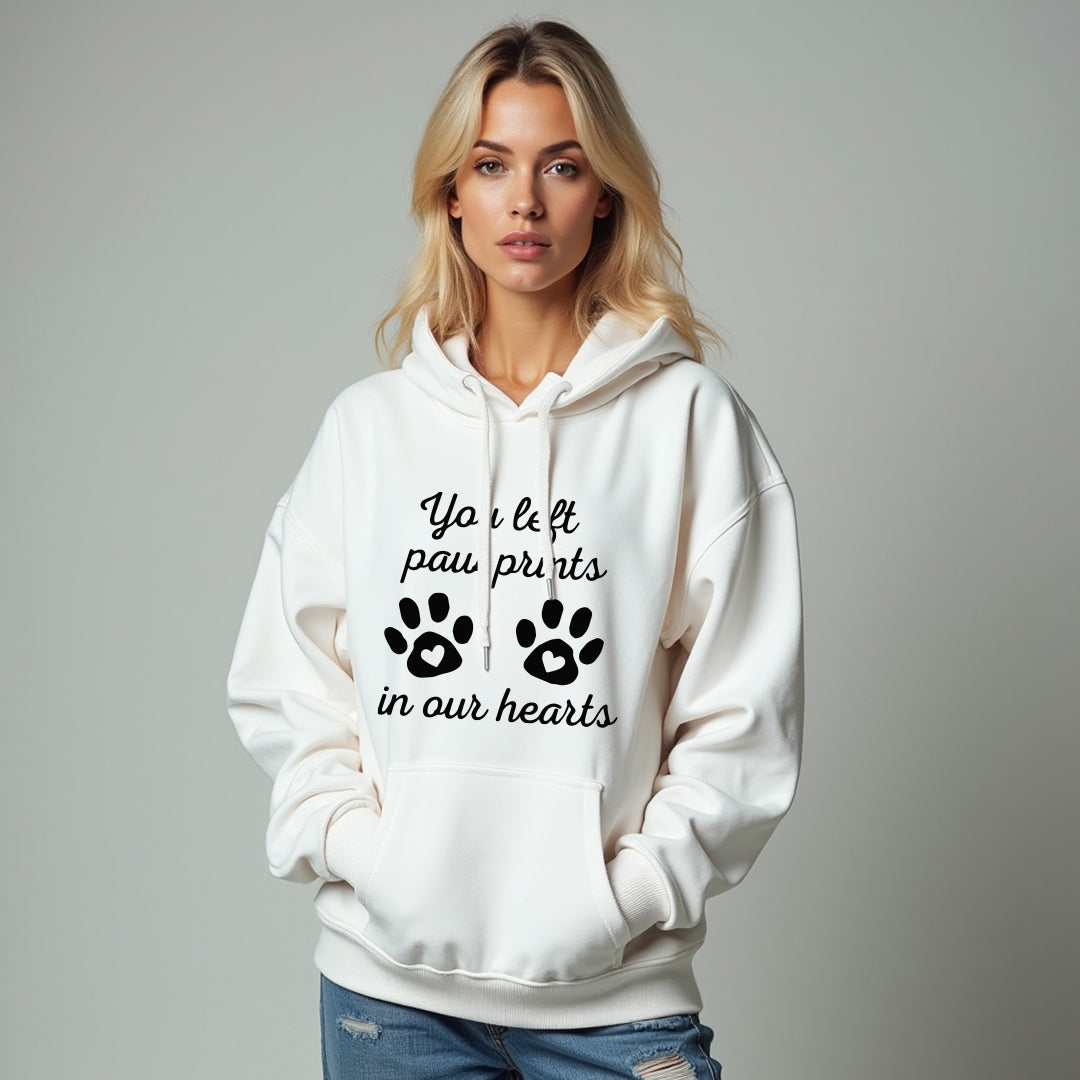 HEARTFELT "Paw Prints" Unisex Hoodie – Touching Pet Memorial Sweatshirt