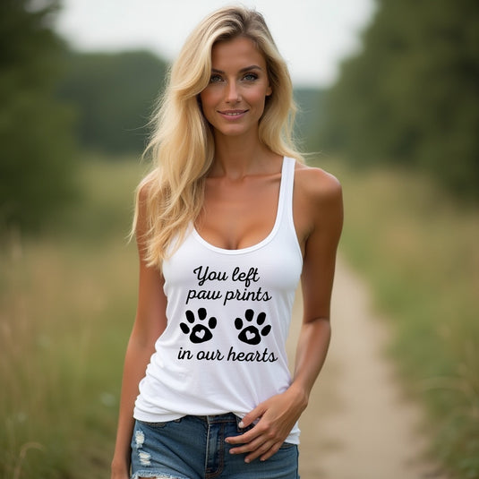 HEARTFELT "Paw Prints" Racerback Tank Top – Touching Pet Memorial Tee