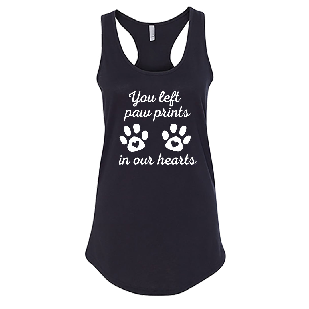HEARTFELT "Paw Prints" Racerback Tank Top – Touching Pet Memorial Tee