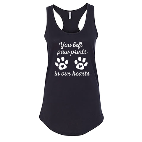 HEARTFELT "Paw Prints" Racerback Tank Top – Touching Pet Memorial Tee