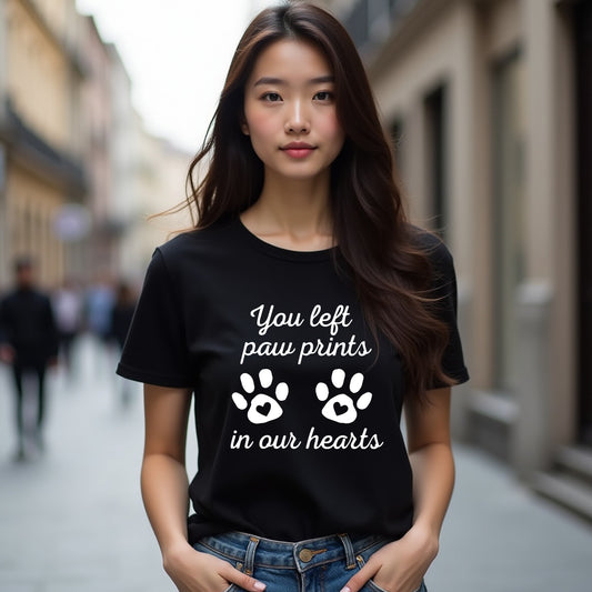 HEARTFELT "Paw Prints" Women's T-Shirt – Touching Pet Memorial Tee
