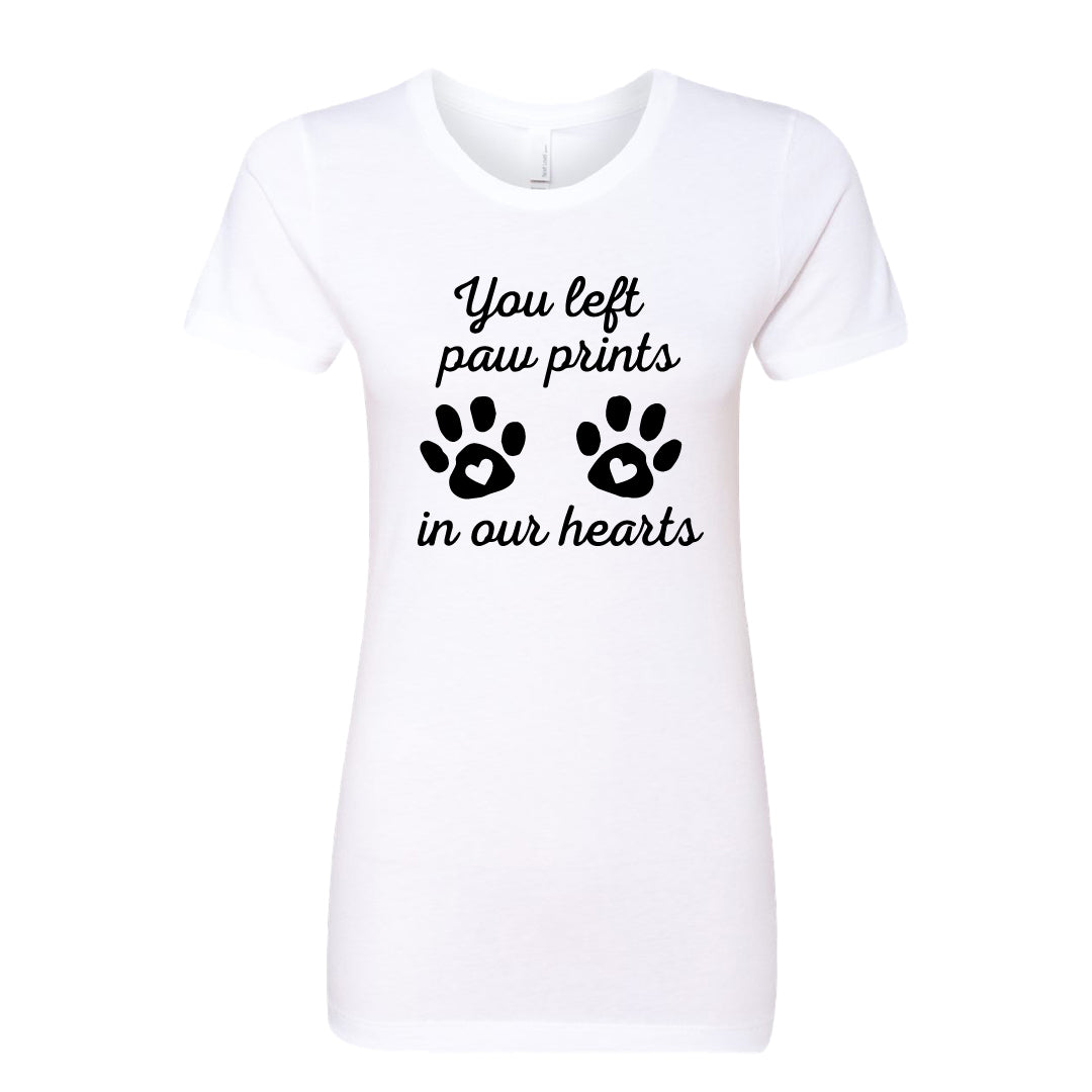 HEARTFELT "Paw Prints" Women's T-Shirt – Touching Pet Memorial Tee