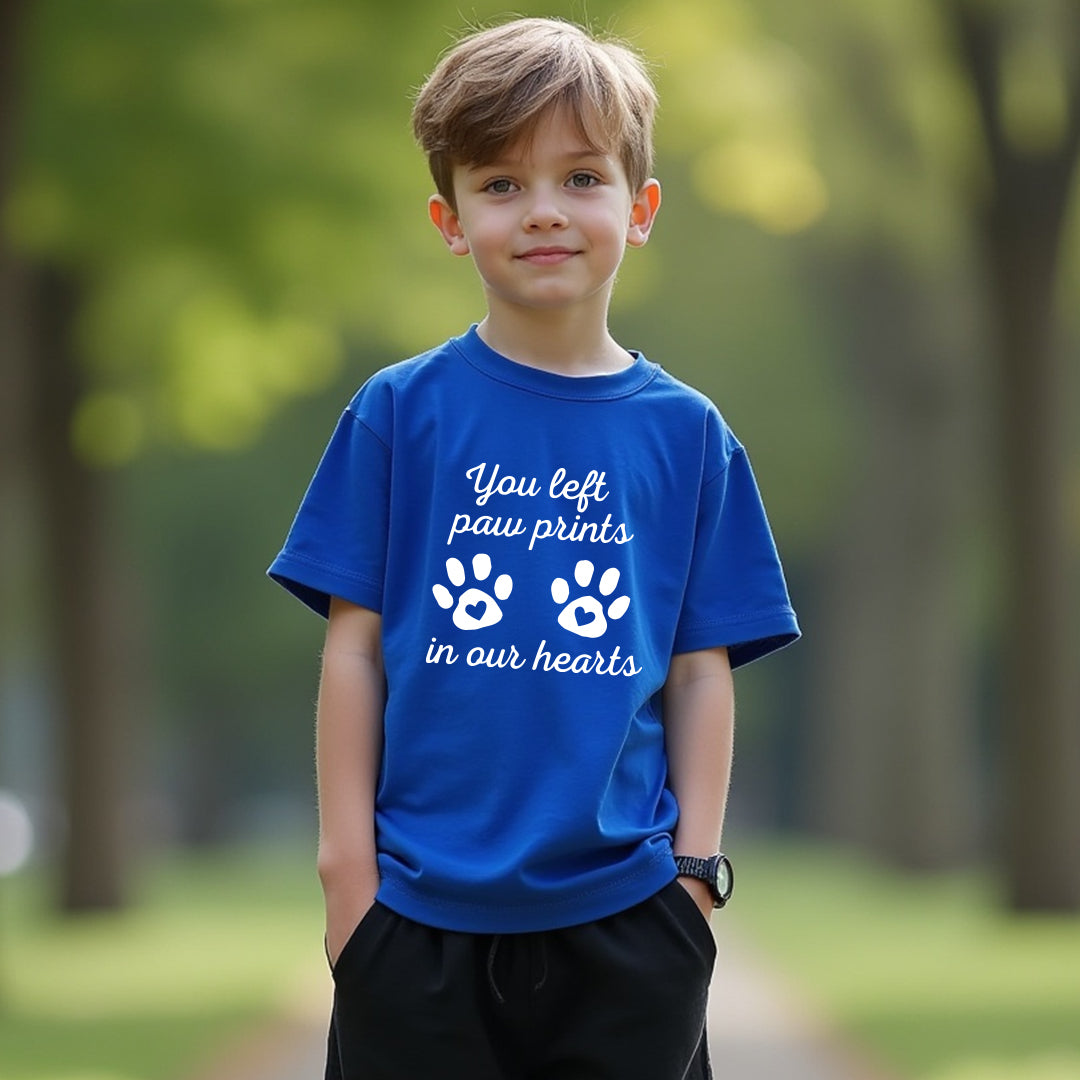 HEARTFELT "Paw Prints" Youth T-Shirt – Touching Pet Memorial Kids' Tee
