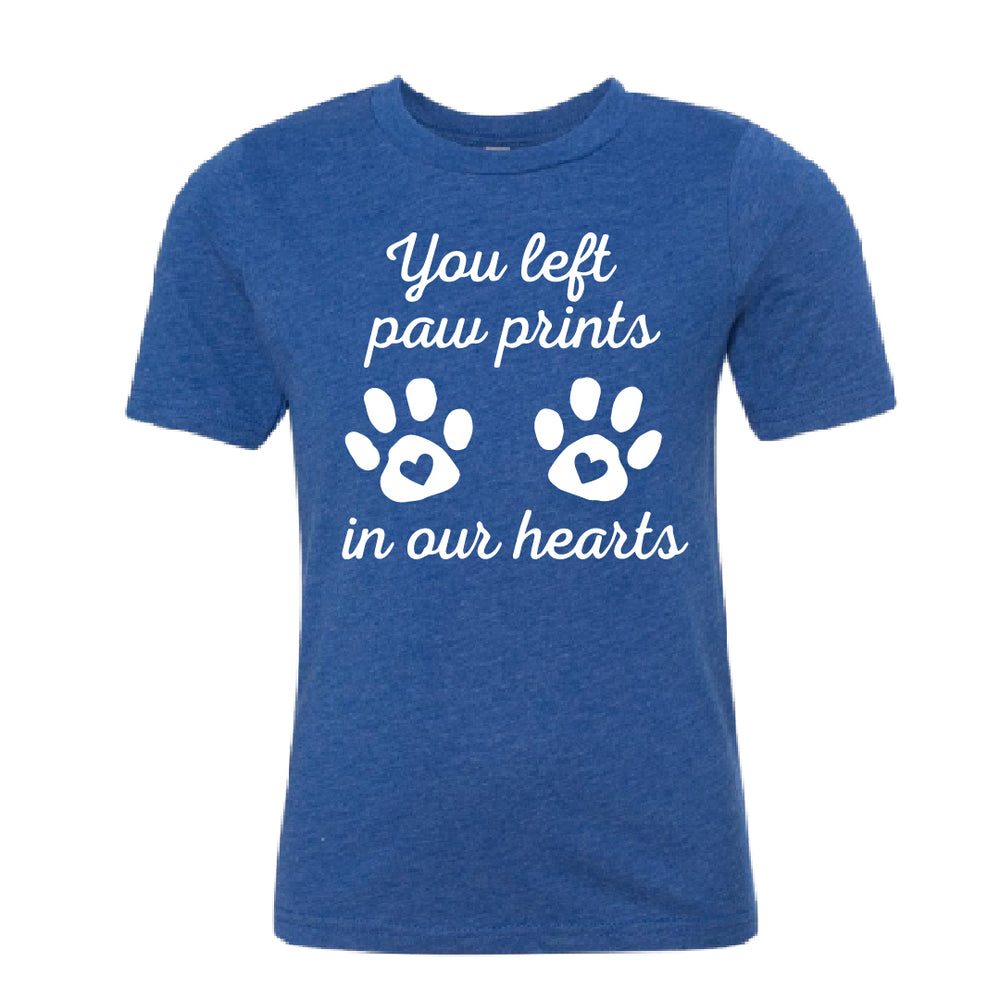HEARTFELT "Paw Prints" Youth T-Shirt – Touching Pet Memorial Kids' Tee