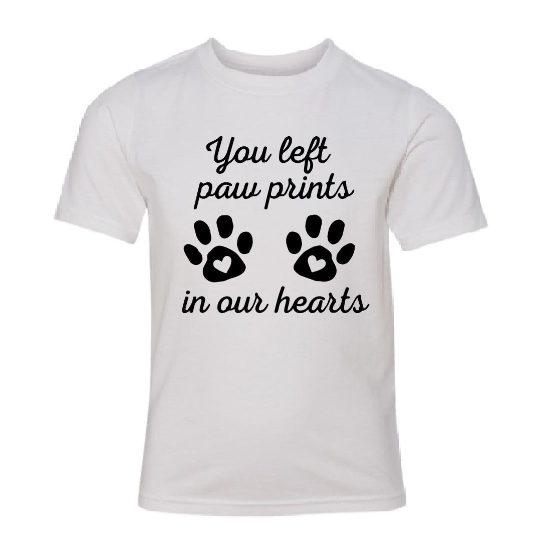 HEARTFELT "Paw Prints" Youth T-Shirt – Touching Pet Memorial Kids' Tee