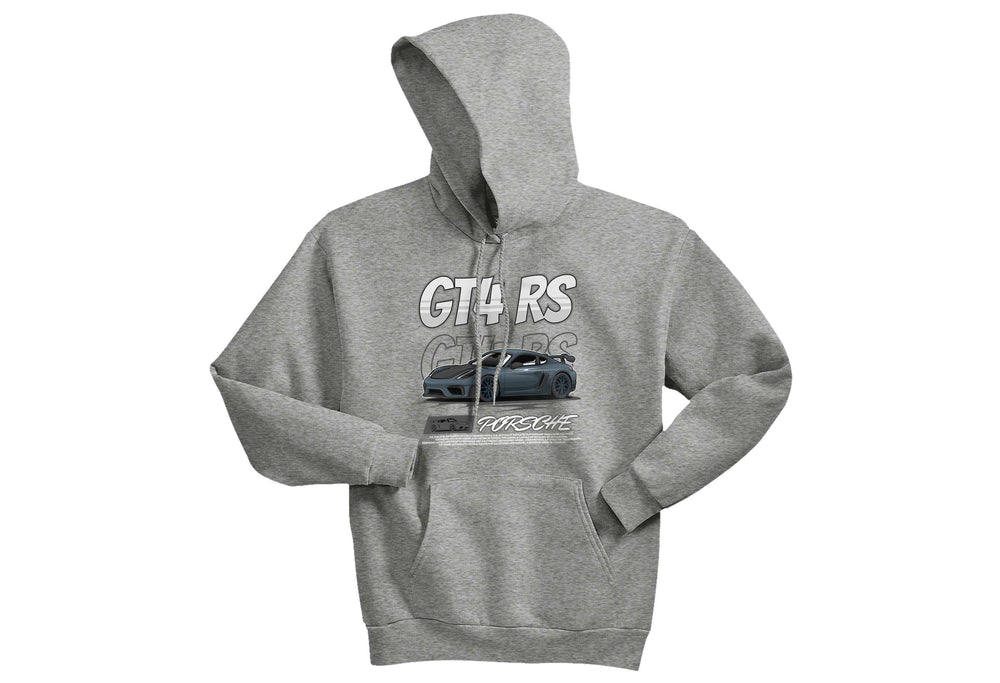 Porsche 718 Cayman GT4 RS Unisex Hoodie | Supercar Streetwear | Sizes S–3XL | Black, Deep Forest, Deep Royal Blue, Light Steel Grey, True Red, Navy Blue, White