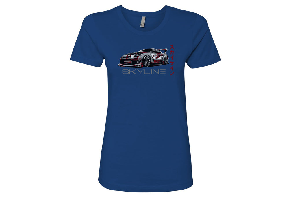 Nissan Skyline Women’s Shirts – Lightweight, Fitted T-Shirts in Black, White, Hot Pink, Royal | Sizes Small to 2XL