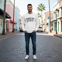 Saved by Grace Long Sleeve T-Shirt | Ephesians 2:8 Scripture Faith Tee | Men's Christian Apparel By Gildan2400