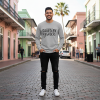 Saved by Grace Long Sleeve T-Shirt | Ephesians 2:8 Scripture Faith Tee | Men's Christian Apparel By Gildan2400
