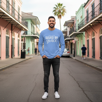 Saved by Grace Long Sleeve T-Shirt | Ephesians 2:8 Scripture Faith Tee | Men's Christian Apparel By Gildan2400