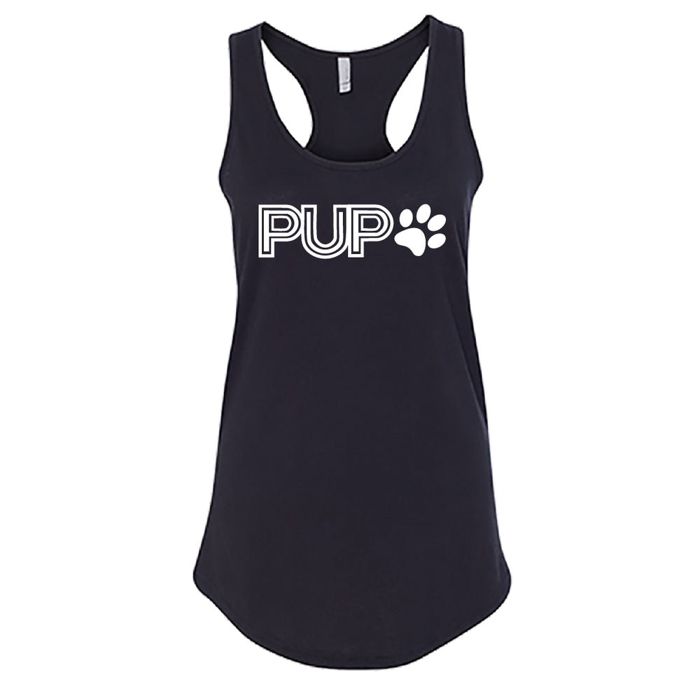 "PUP" Minimalist Racerback Tank Top – The Chic Top for Dog Moms