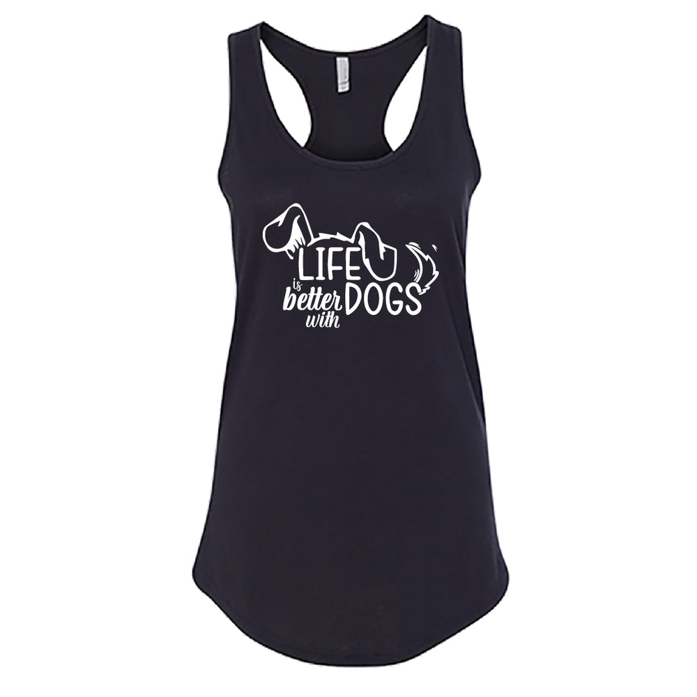 "Life is Better with Dogs" Women's Racerback Tank – A Heartfelt Top for Dog Lovers