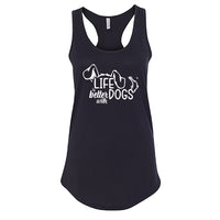 "Life is Better with Dogs" Women's Racerback Tank – A Heartfelt Top for Dog Lovers