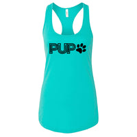 "PUP" Minimalist Racerback Tank Top – The Chic Top for Dog Moms
