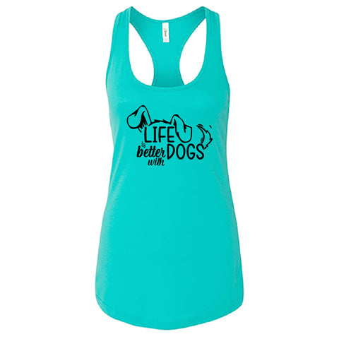 "Life is Better with Dogs" Women's Racerback Tank – A Heartfelt Top for Dog Lovers