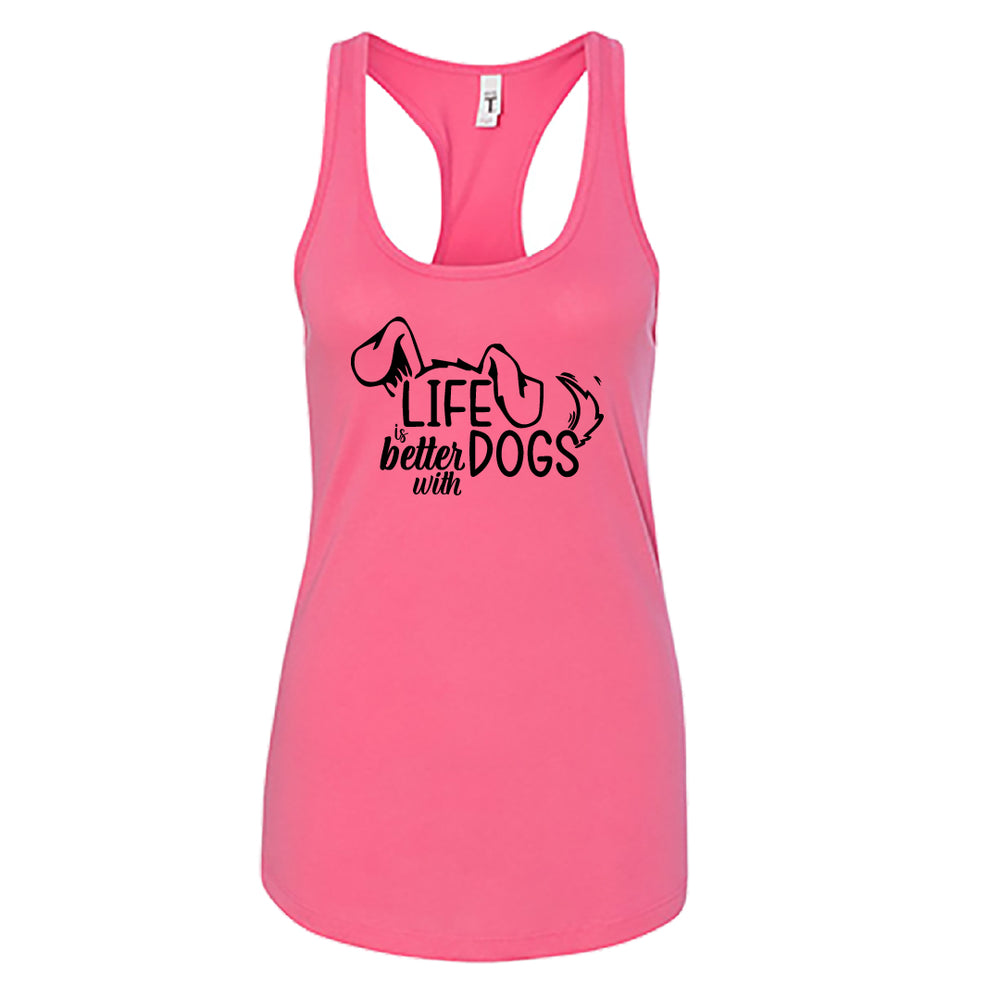 "Life is Better with Dogs" Women's Racerback Tank – A Heartfelt Top for Dog Lovers