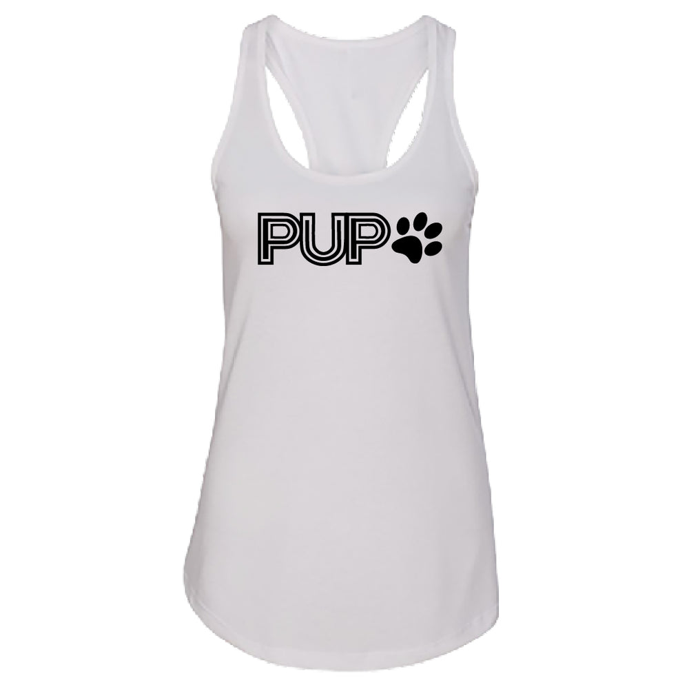 "PUP" Minimalist Racerback Tank Top – The Chic Top for Dog Moms