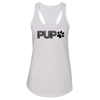 "PUP" Minimalist Racerback Tank Top – The Chic Top for Dog Moms