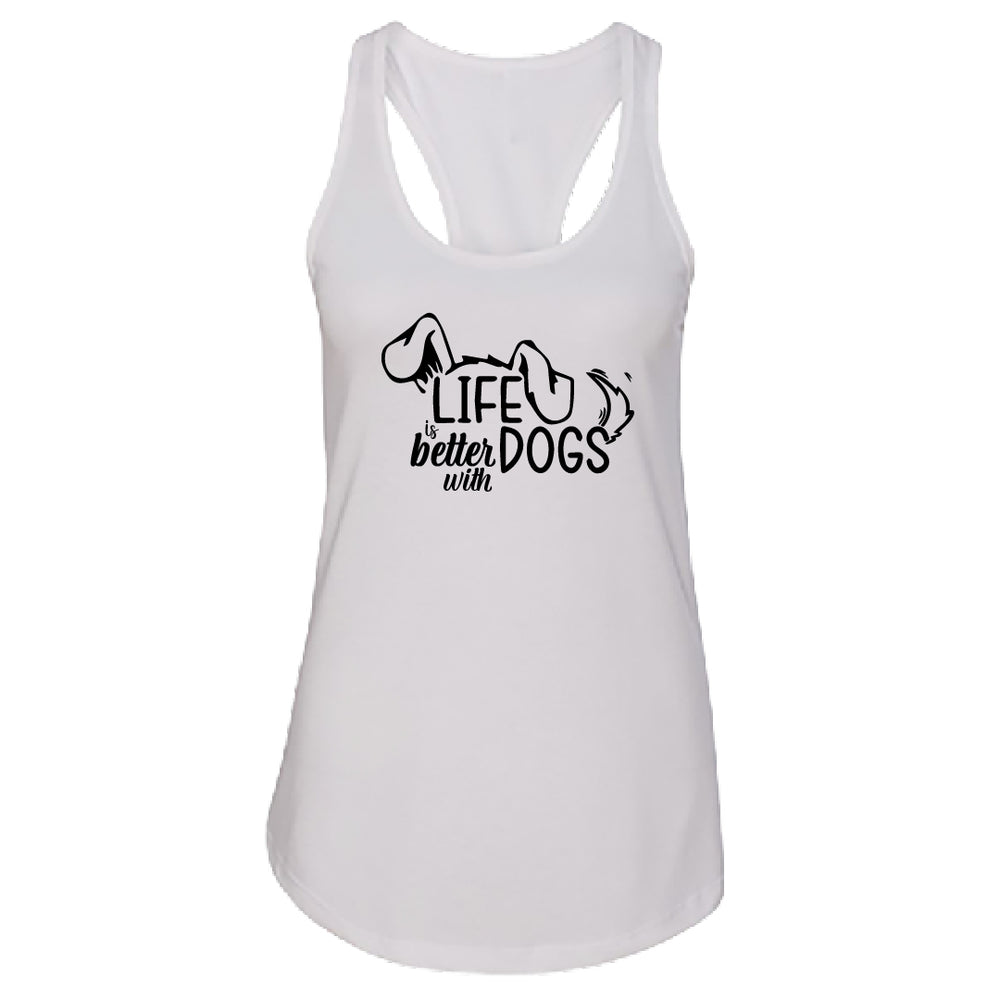 "Life is Better with Dogs" Women's Racerback Tank – A Heartfelt Top for Dog Lovers