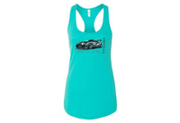 Nissan Skyline Women’s Racerback Tanks – Lightweight, Fitted Tank Tops in Hot Pink, Tahiti Blue, White | Sizes Small to 2XL